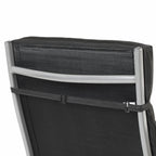 Lounge chair - Foldable - With removable cushion - Stainless aluminum - Black