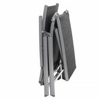 Lounge chair - Foldable - With removable cushion - Stainless aluminum - Black