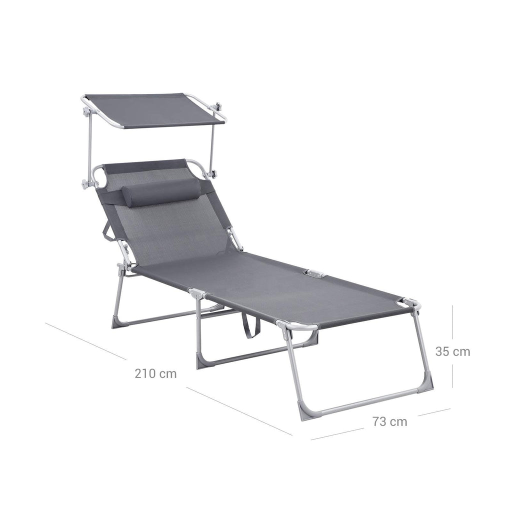 Sunter - Lounge Bed - Lounger - With Sun Visit - Lay capacity of up to 250 kg - Gray