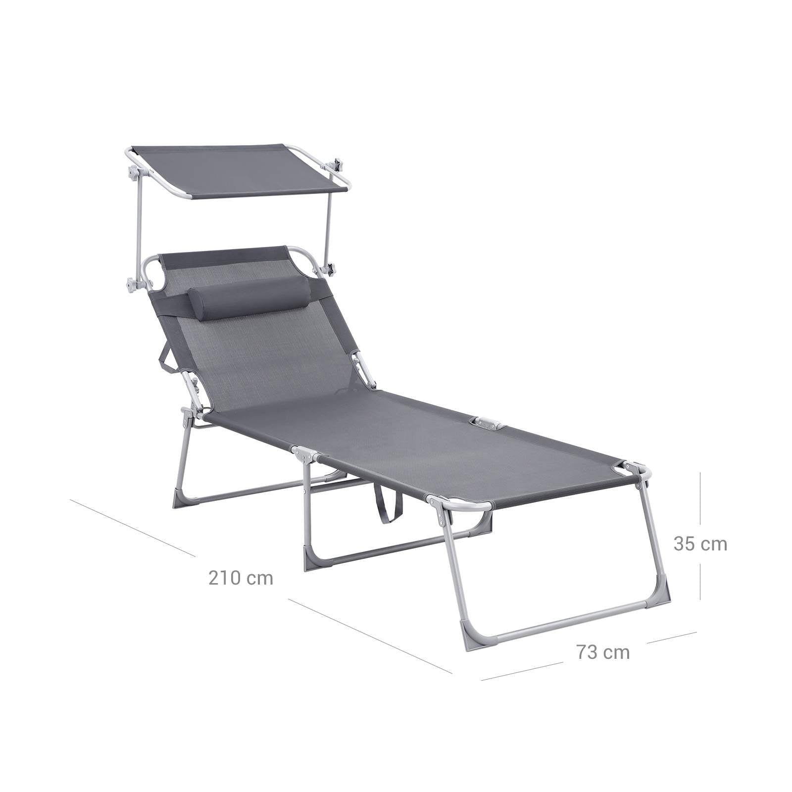 Sunter - Lounge Bed - Lounger - With Sun Visit - Lay capacity of up to 250 kg - Gray