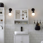 Mirror cabinet - Wall cabinet - Double door - Wood - White