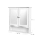 Mirror cabinet - Wall cabinet - Double door - Wood - White