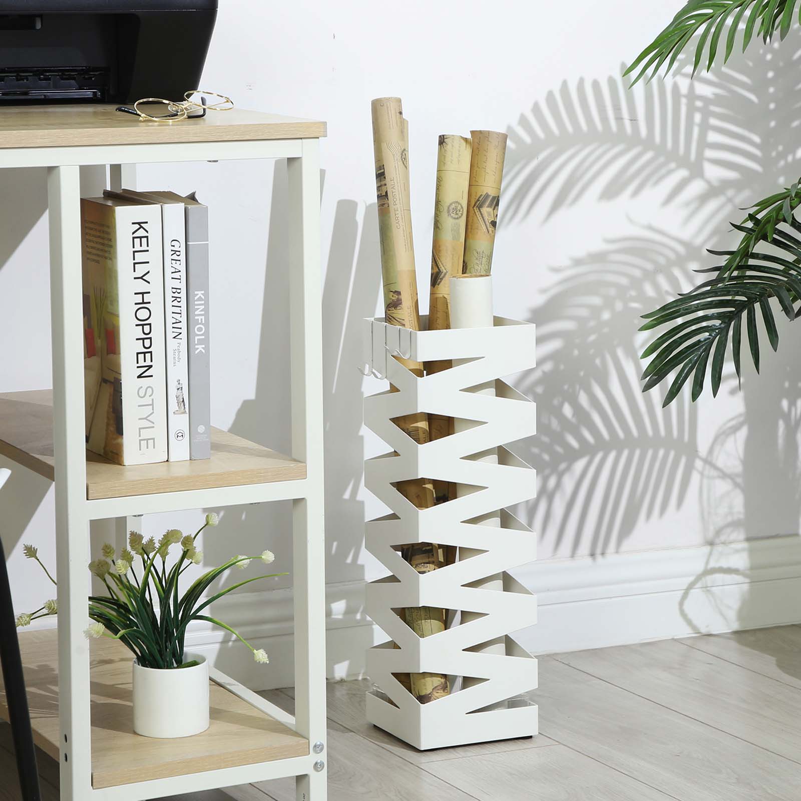 Umbrella holder - Square Design - With Water Collection - White