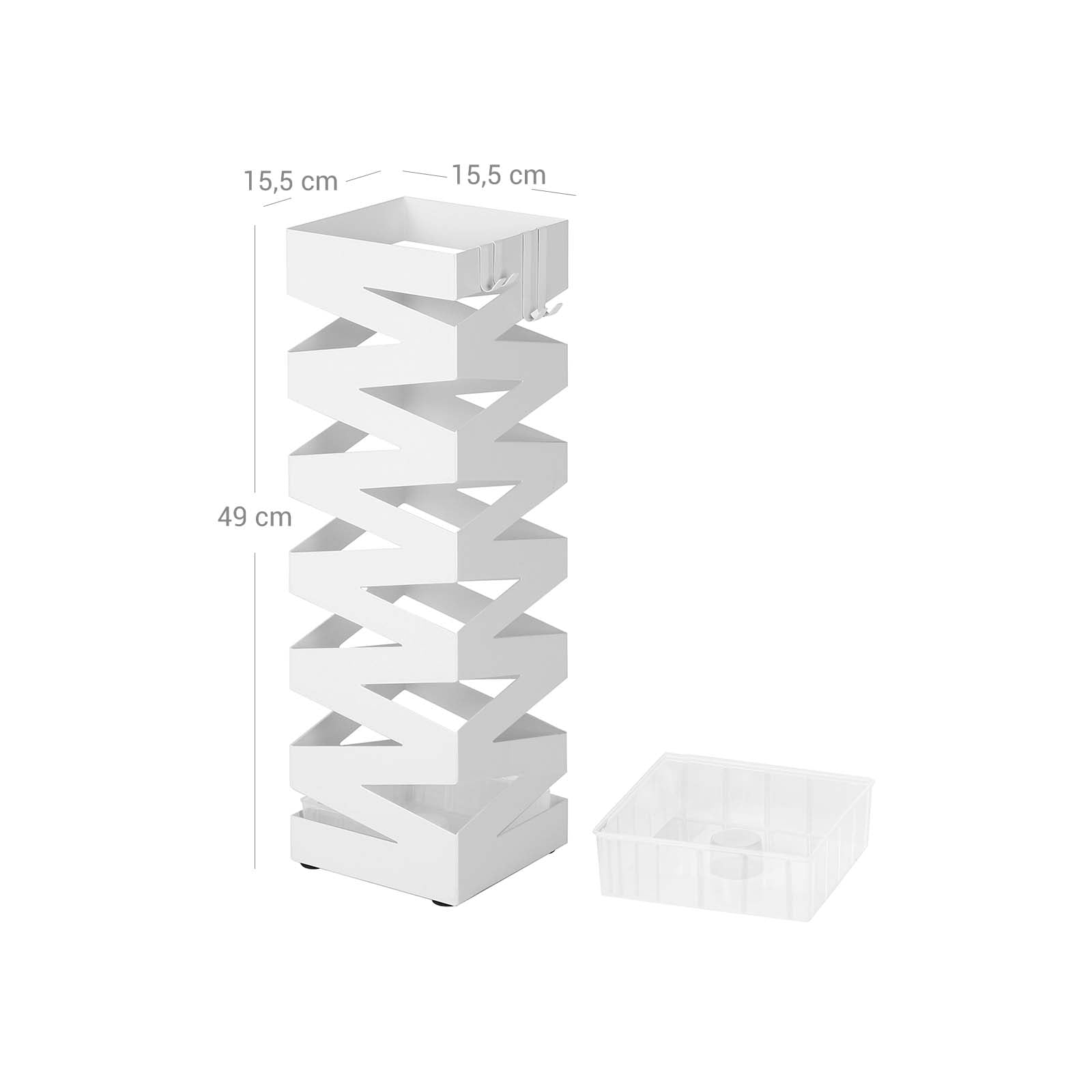 Umbrella holder - Square Design - With Water Collection - White