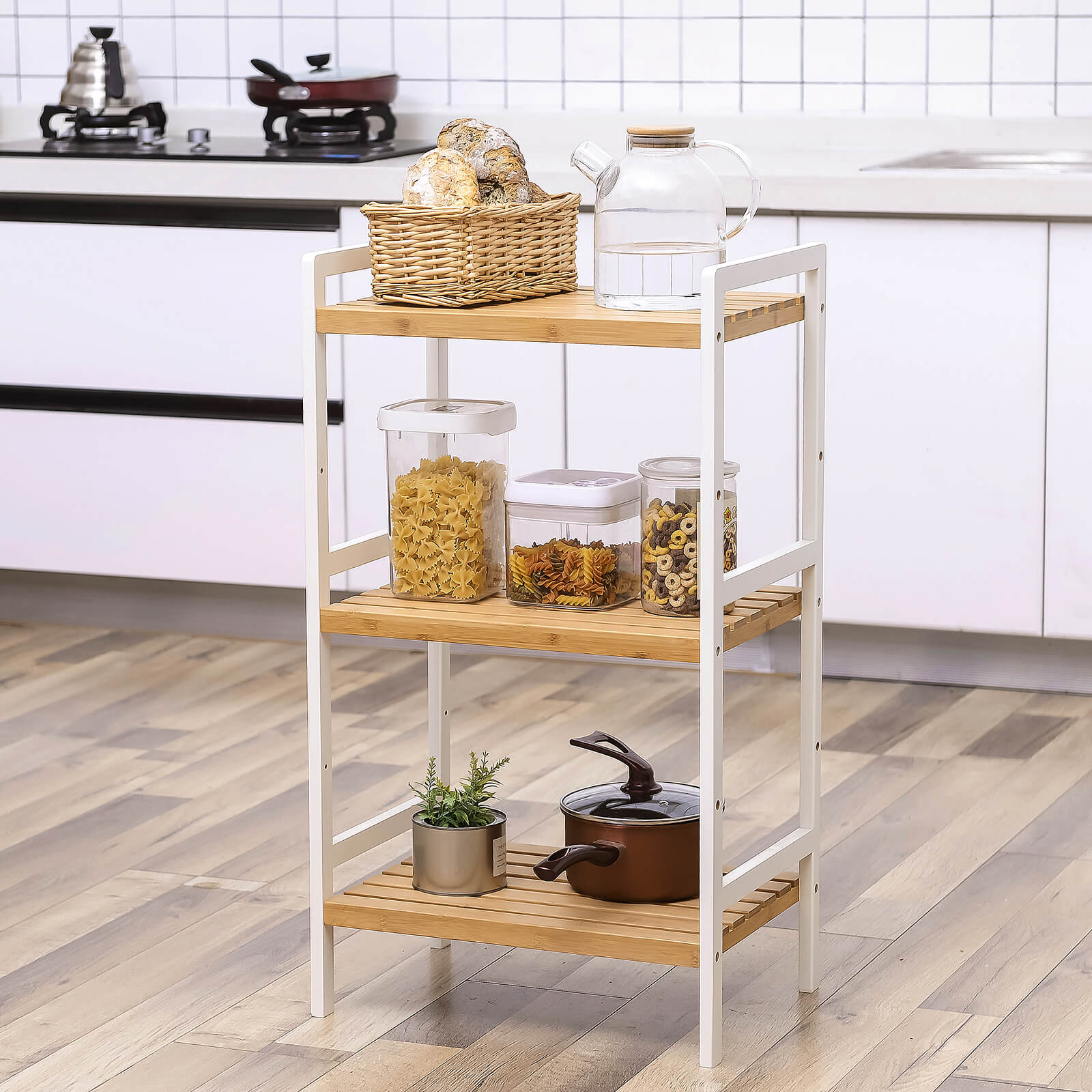 Bamboerek - Kitchen rack - Bathroom rack - Bookcase - 3 shelves - 45 x 31.5 x 80 cm