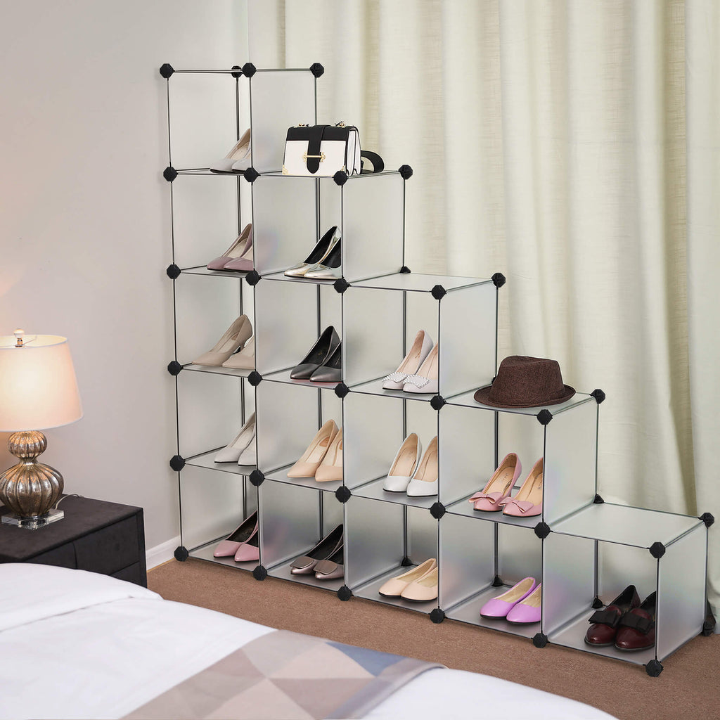 Cube cabinet - Racking system - 16 cubes - Transparent