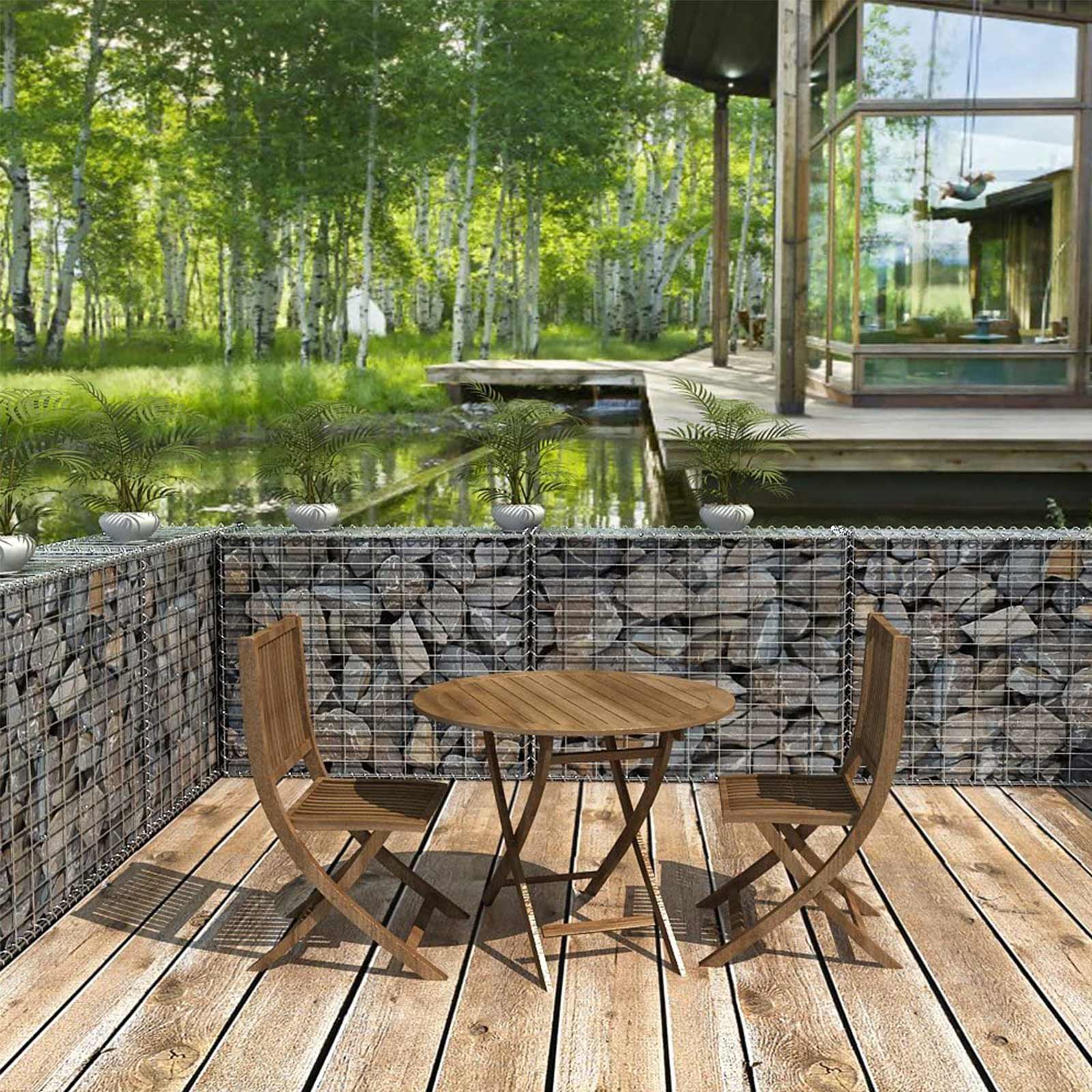 Steenkorf - Gabion - Wire High - Stainless Steel - 100 x 80 x 30 cm