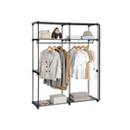 Wardrobe - Fabric case with 2 rods - 140 x 43 x 174 cm - Black