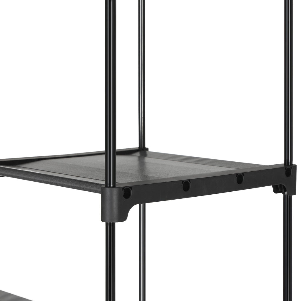 Wardrobe - Fabric case with 2 rods - 140 x 43 x 174 cm - Black