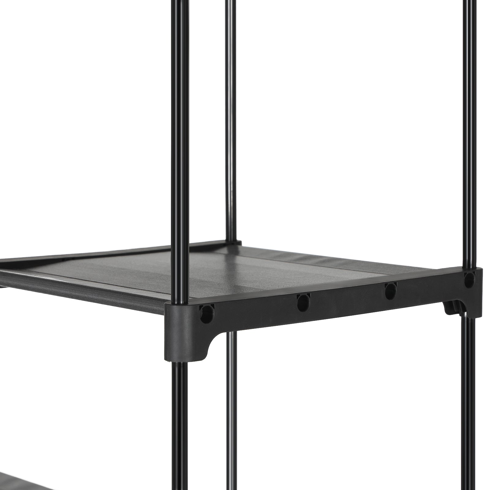 Wardrobe - Fabric case with 2 rods - 140 x 43 x 174 cm - Black