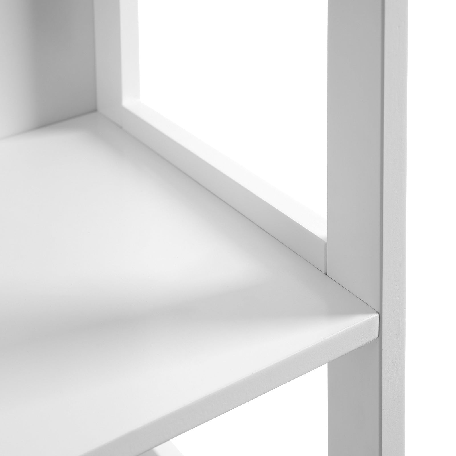 Bathroom cabinet - High cupboard with 2 drawers and 3 open compartments - 30 x 30 x 141.5 cm - White