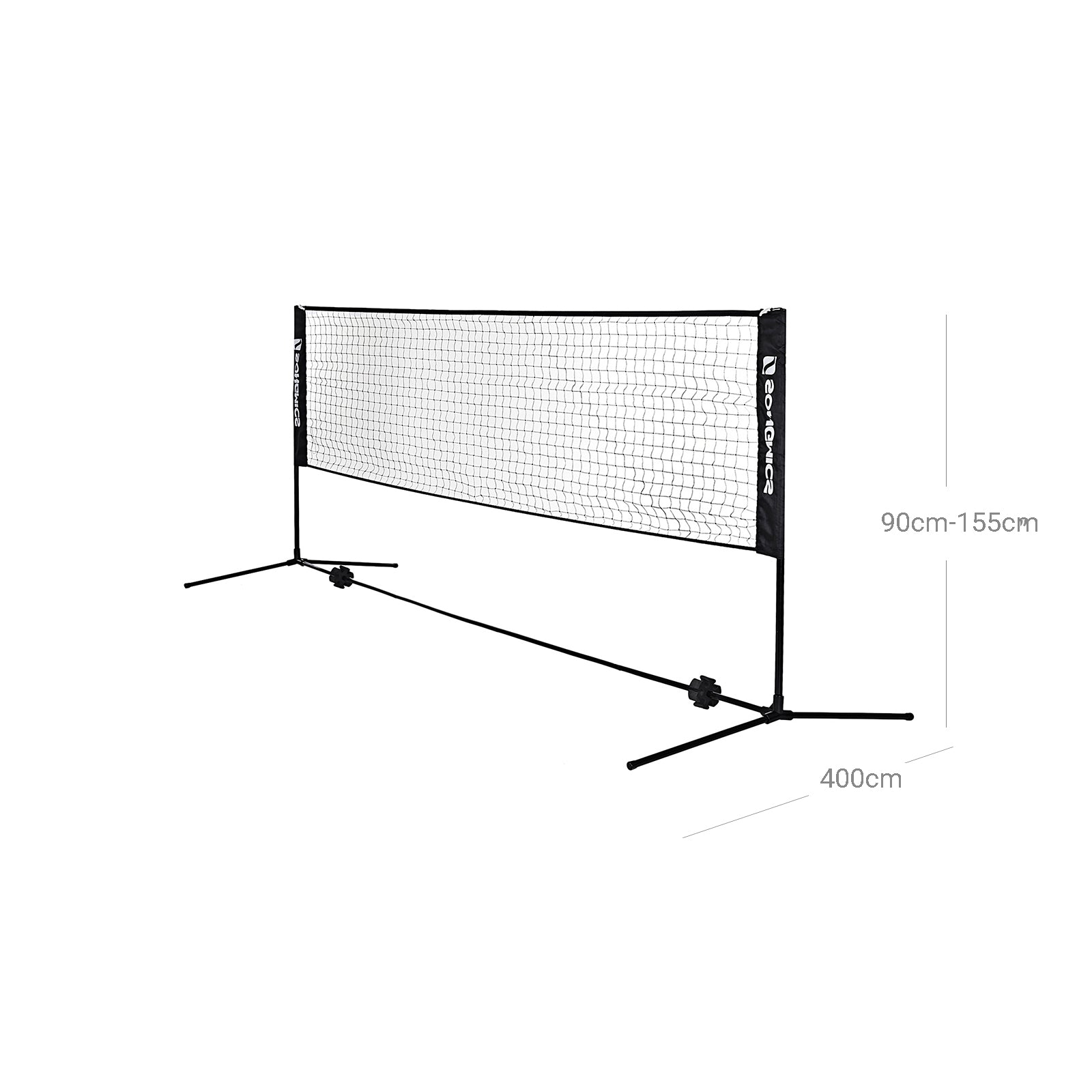 Badmintonnet - height adjustable - Tennisnet Standard - Black