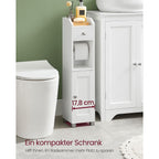 Toilet cupboard - Bathroom cabinet - With adjustable board - Waterproof legs - White