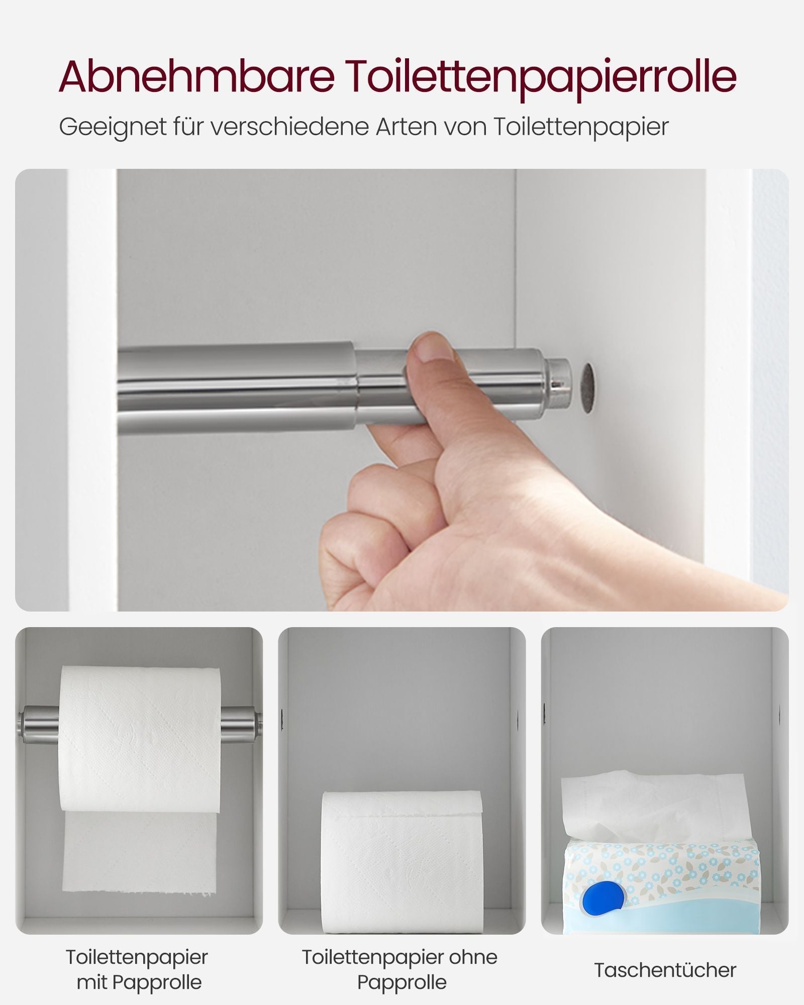 Toilet cupboard - Bathroom cabinet - With adjustable board - Waterproof legs - White