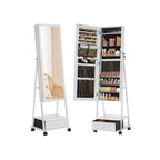 Jewelry Organizer - Jewelry cabinet - With mirror - With drawer - Lockable - White