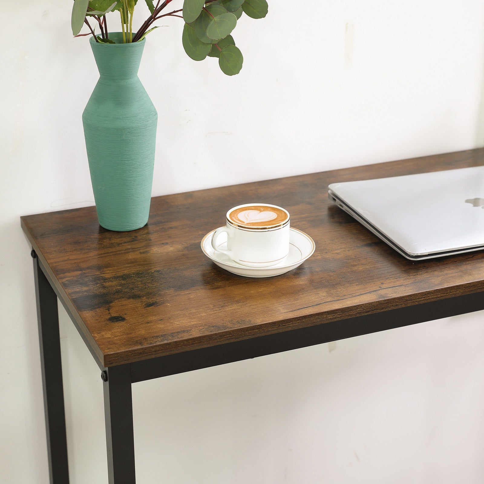Bar table - narrow kitchen table - 120 x 40 x 100 cm - rectangular - brown/black