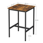 Bar table - High kitchen table - 60 x 60 x 92 cm - Steel frame