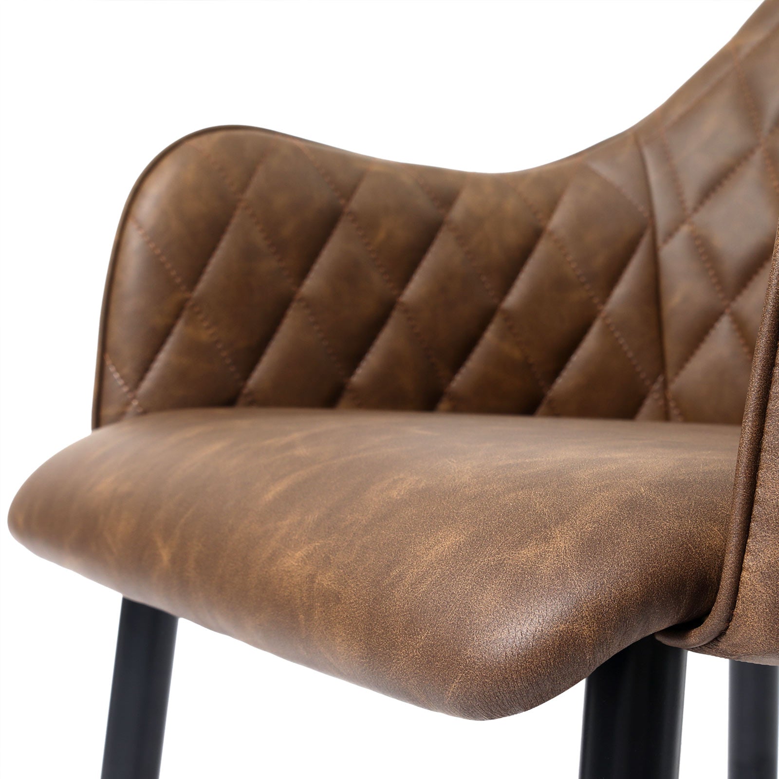 Dining room chair - Kitchen chair - Velvet seat - Metal legs - brown