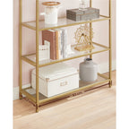 Bookcase - 5 shelves - tempered glass
