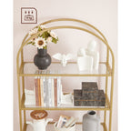 Bookcase - 5 shelves - tempered glass