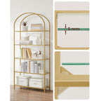 Bookcase - 5 shelves - tempered glass