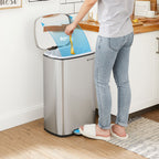 Garbage bin - Pedal bin - 50l - Stainless steel - Softclose - airtight - plastic inner bucket