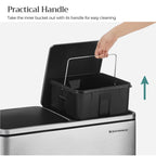 Waste bin - 2 x 30 l - airtight - waste separation - silver