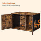 Cat tray furniture - Cat house with doors - Vintage brown / black