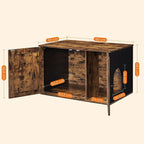 Cat tray furniture - Cat house with doors - Vintage brown / black