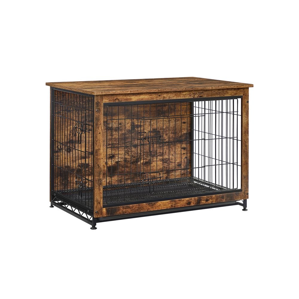 Dog Cage - Bench - Extra strong - Wood/metal frame - Brown