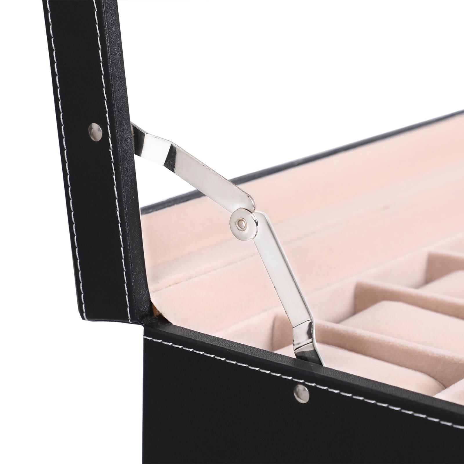 Watchbox - with drawer - 12 watches - jewelry box - Glass lid - Black