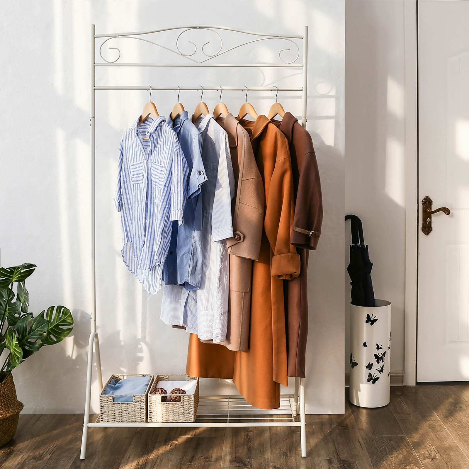 Coat rack - Clothing rack - With shoe rack - White