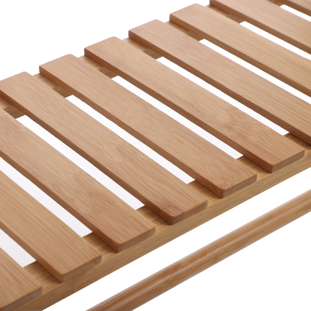 Bathroom shelf - Bamboo side cupboard with 2 shelves - Towel rack