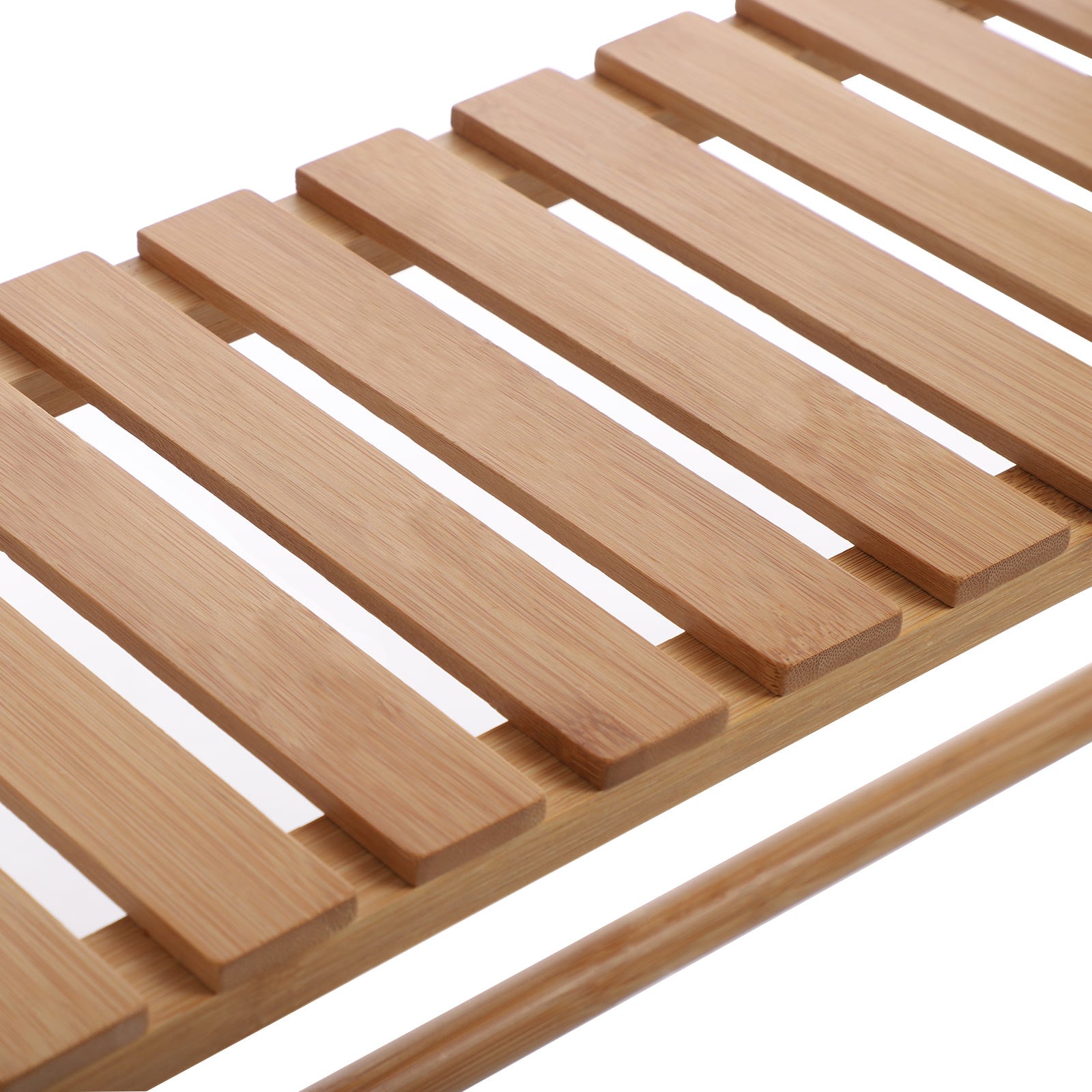 Bathroom shelf - Bamboo side cupboard with 2 shelves - Towel rack