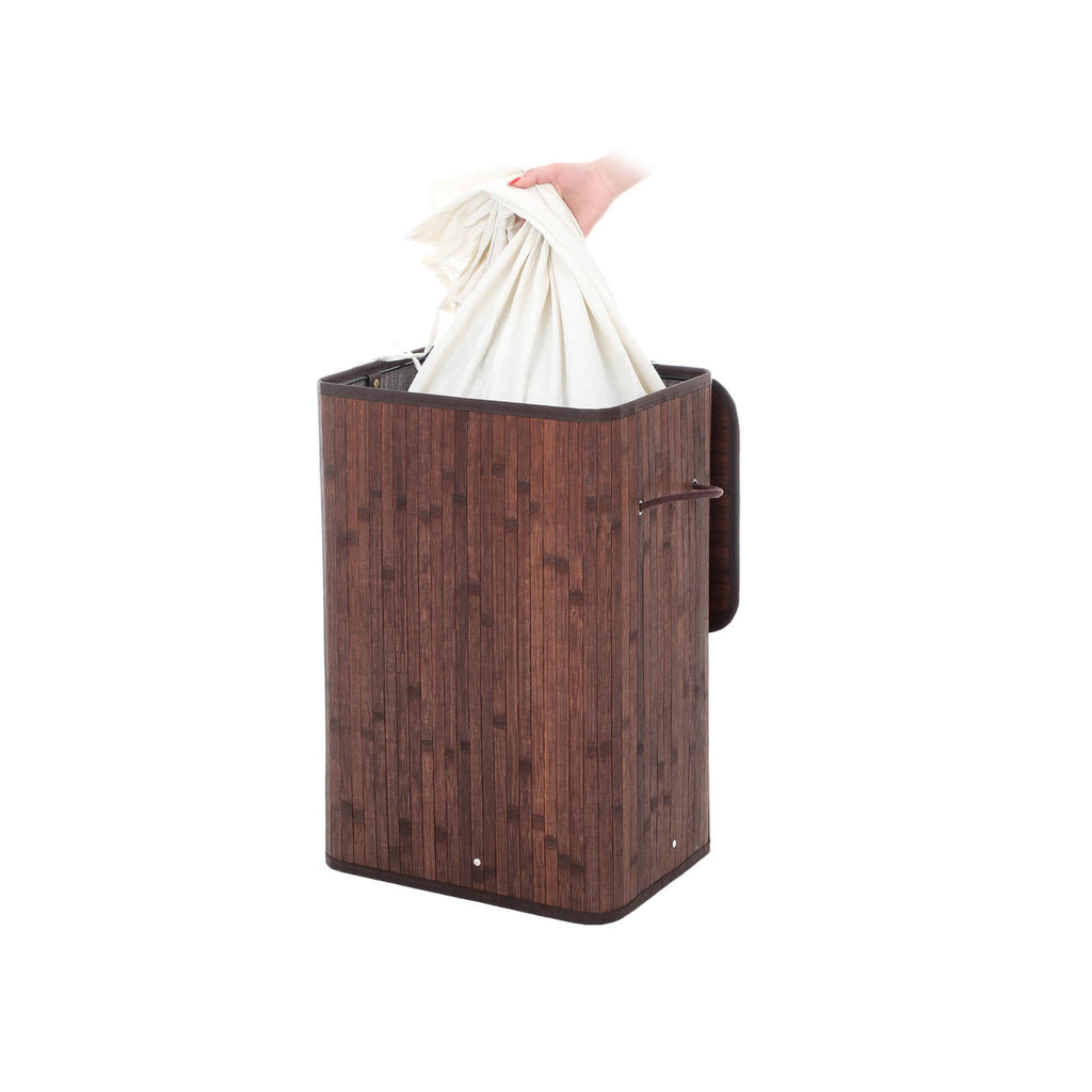 Laundry basket - Bamboo - 72 L - Brown