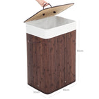 Laundry basket - Bamboo - 72 L - Brown