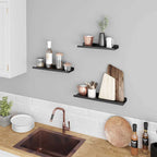Wall racks - Set of 3 - Floating Metal - Industrial Design - Black