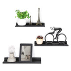 Wall racks - Set of 3 - Floating Metal - Industrial Design - Black