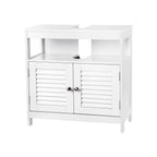Sink undercase - with slat doors - 2 compartments - white