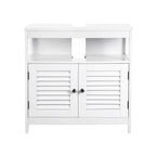 Sink undercase - with slat doors - 2 compartments - white