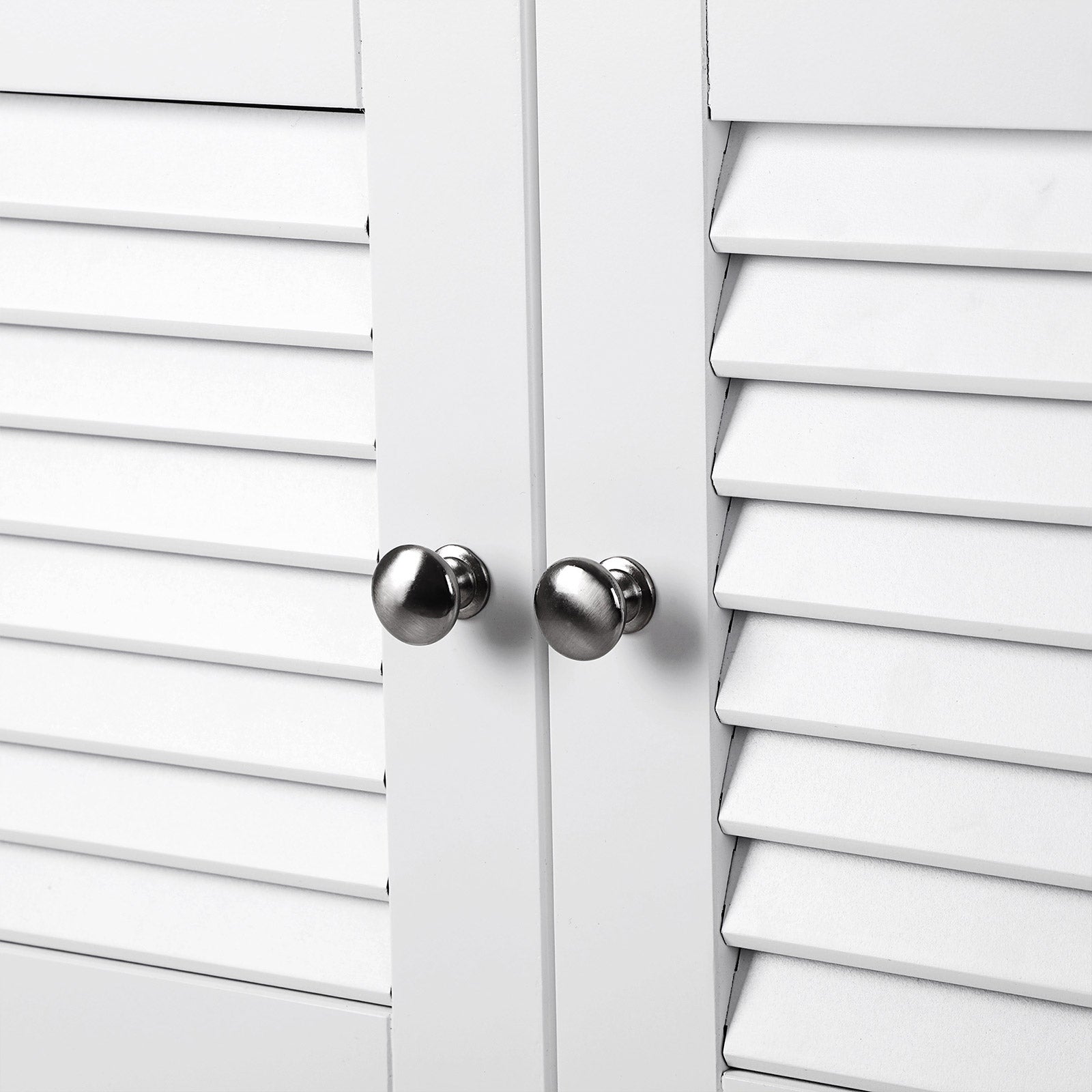 Sink undercase - with slat doors - 2 compartments - white