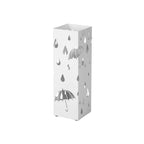 Umbrella holder - Metal square - With 4 hooks and water collection bin - Black
